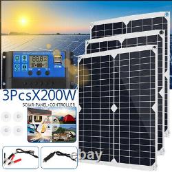 Kit de panneaux solaires de 600 Watts avec chargeur de batterie 100A 12V et contrôleur pour camping-car et bateau.