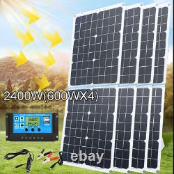 Kit de panneaux solaires de 600 Watts avec chargeur de batterie 100A 12V et contrôleur pour caravane et bateau