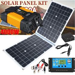 Kit de panneaux solaires de 600 watts avec chargeur de batterie de 100A et convertisseur de puissance de 4000 à 6000W.