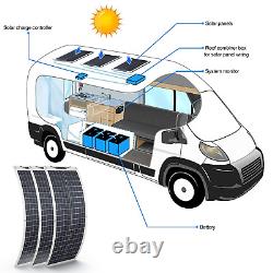 Kit de panneaux solaires flexibles 100 200 300 Watt 12V Mono hors réseau pour camping, maison, bateau, camping-car
