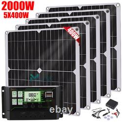 Kit de panneaux solaires monocristallins 12V 200W 300W 400W 2000W pour maison, camping-car (RV)