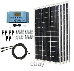 Kit de panneaux solaires monocristallins WindyNation 400 Watts pour les véhicules de loisirs, les bateaux hors réseau