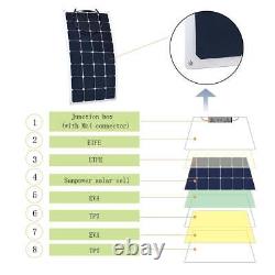 Kit solaire marin flexible de 550 Watts, régulateur de charge MPPT de 50A