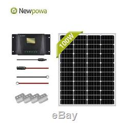 Newpowa 100 Watt Panneau Solaire 100w Kit 12v Monocristallins Hors Réseau Batterie Rv