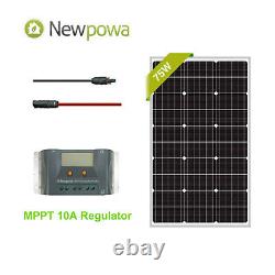 Newpowa 75w Watt 12v Panneau Solaire +mppt 10a Charge Controller+6ft Câble D’extension