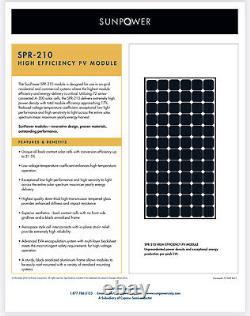 Palette De 210 Watt Sunpower Mono Panneaux Solaires Usagés Avec Livraison Gratuite