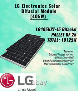 Palette De 25-lg Electronics-lg405n2t-j5 Bifacial-solar Panel-total 10125 Watt
