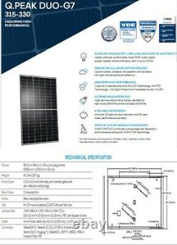 Palette De 32- Hanwha Q-cells 320watts Panneaux Solaires- Total 10240watts