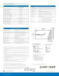 Palette Utilisé American Made Sunpower 435 Watt Mono Panneaux Solaires. Livraison Gratuite