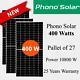 Panneau Solaire Phono De 400 Watts -ps400m1h-24/th Palette De 27 Puissance Totale 10,8 Kw