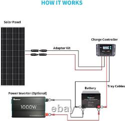 Panneau Solaire Rénogy 200 Watt 12 Volt, Module Monocristallin De Haute Efficacité Pv