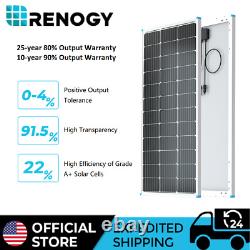 Panneau solaire Renogy 12V 100W Monocristallin PV Chargeur d'énergie pour camping-car et toit de maison.