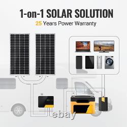 Panneau solaire de 200 watts, chargeur de batterie solaire mono 12V pour la maison, le camping en VR et hors réseau.
