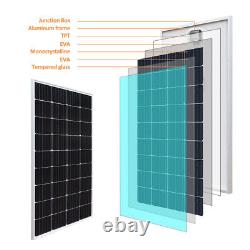 Panneau solaire en verre monocristallin WUZECK 200W 12V pour camping-car / bateau / voiture / maison