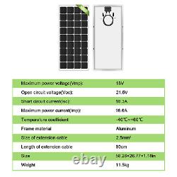 Panneau solaire mono 100W 200Watt 1000W 12V pour alimenter la maison, le camping-car ou le système de recharge de batterie hors réseau.