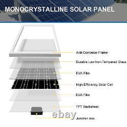 Panneau solaire mono 200W Watt 12V pour charger la batterie hors réseau de camping-car, maison, bateau.
