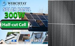 Panneau solaire monocristallin 300W Watt 12V rechargeant camping-car, maison hors-réseau, bateau
