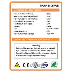 Panneau solaire monocristallin PV 200W 12V à haute efficacité pour camping-car hors réseau