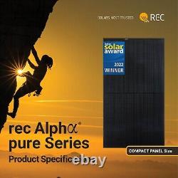 Panneau solaire monocristallin REC 405Watt AA BLACK Marque et garantie les plus fiables