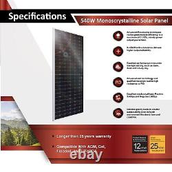 Panneau solaire monocristallin bifacial de 540W 500W pour VR, cabine, marine, projet