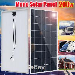 Panneau solaire monocristallin de 200w 18v pour camping-car, maison hors réseau avec câble US