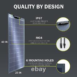 Panneau solaire monocristallin flexible de 100W 12V, panneau solaire mono 9Bb de 100 watts, Pol.