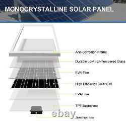 Panneau solaire monocristallin haute efficacité de 400 watts 12V pour la maison, le camping et les véhicules de loisirs hors réseau