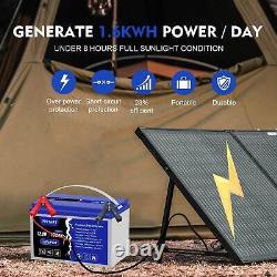 Panneau solaire monocristallin portable de 200 watts 12V pour camping-car, caravane, maison et bateau.
