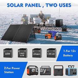 Panneau solaire monocristallin portable de 200 watts 12V pour camping-car, caravane, maison et bateau.