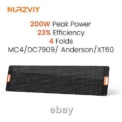 Panneau solaire portable pliable NURZVIY 200W léger et imperméable pour l'extérieur
