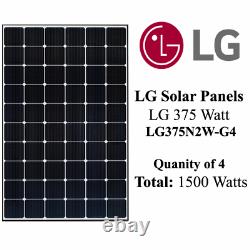 Panneaux Solaires 375w Lg -modèle Lg375n2w-g4. Quantité De 4-total Power 1500 Watts
