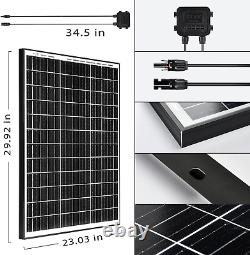 Panneaux solaires monocristallins MEGSUN 160 Watt 12 Volts, 2PCS 80W 22.8% haute efficacité