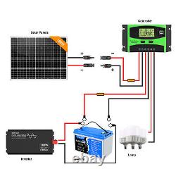 Pfctart 120 Watt Mono Solar Panel Kit 20a Câble D'extension De Contrôleur Pour Rv À Domicile