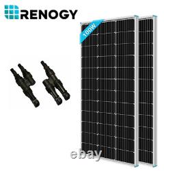 Renogy 100w Watt 12v Mono Solar Panel Pv Power Rv Camping Avec Connecteurs Y