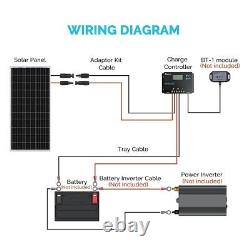 Renogy 100w Watt Mono Solar Panel Bundle Kit Avec Contrôleur De Charge LCD 10a Pwm