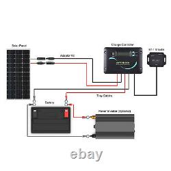 Renogy 100watt 12volt Mono Solar Panel Rv Kit Avec Contrôleur De Charge Solaire 30a Pwm