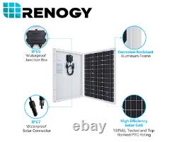 Renogy 50w Watt 12v Mono Solar Panel Kit Avec 10a 12/24v Pwm Contrôleur De Charge LCD
