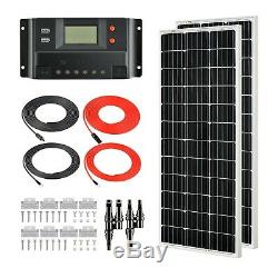 Rich Solar 200 Watts 12 Volts Mono Kit Solaire Avec 30amp Pwm Contrôleur De Charge