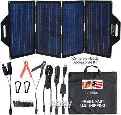 Solar Panel Station Portable 120 Watt Foldable Highest Efficiency Cells Full Kit